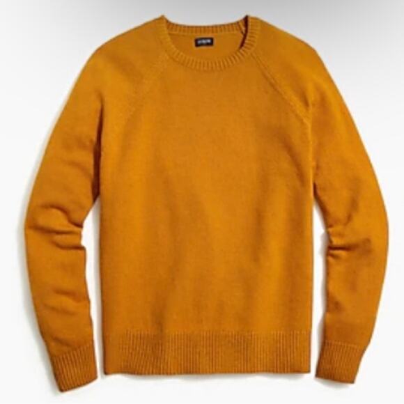 J. Crew Lambswool Blended Fabric Crewneck Sweater Mustard Size Medium NWT - Picture 3 of 12